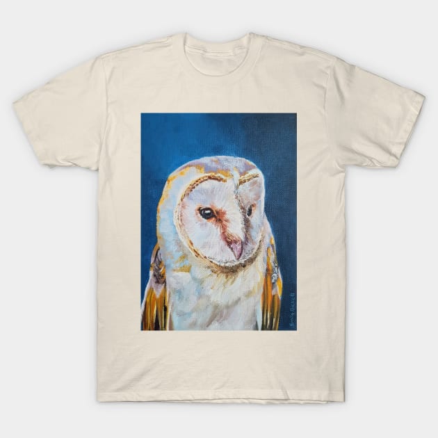 Barn Owl Portrait Painting T-Shirt by EmilyBickell